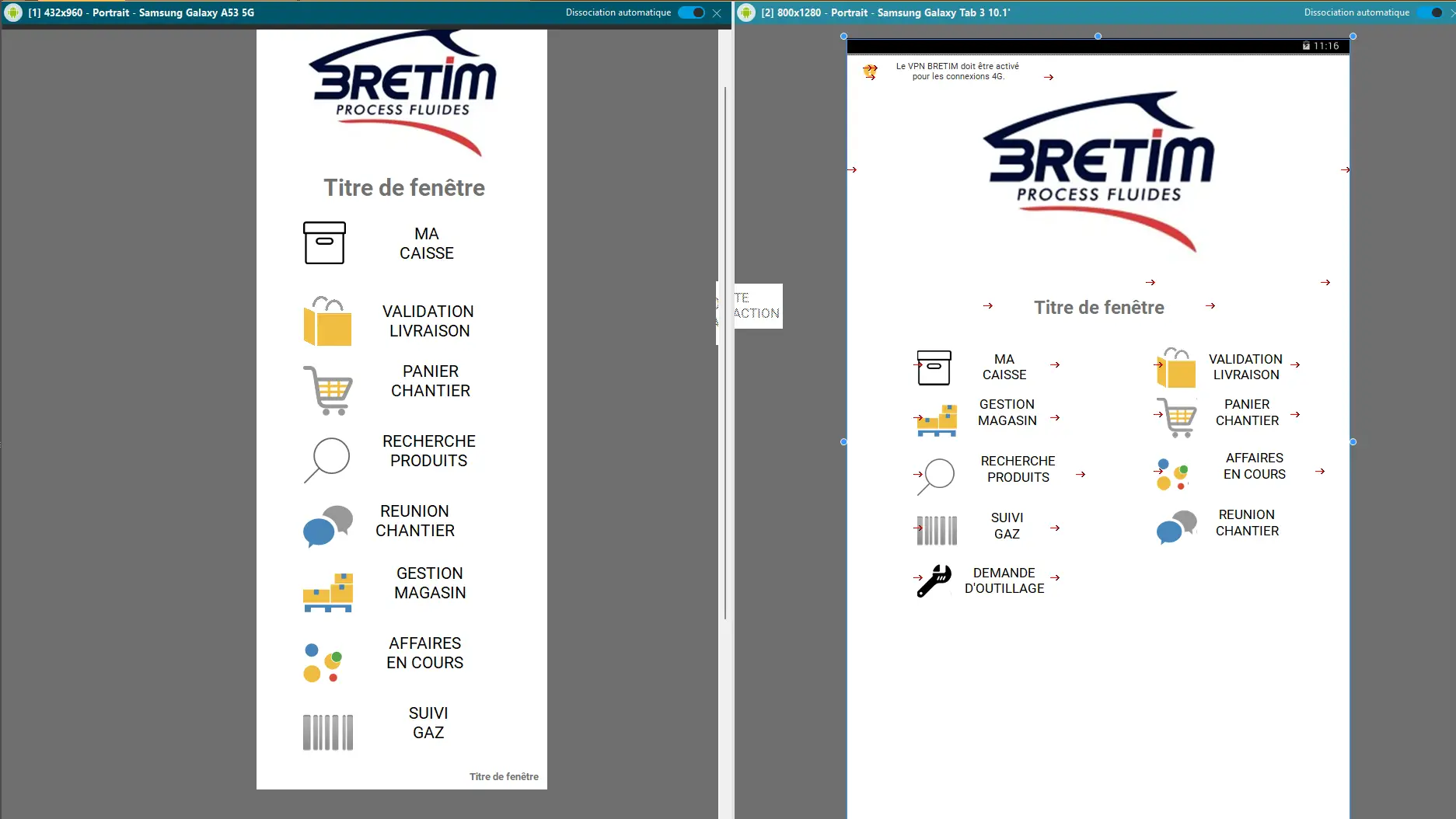 Image de la mission Adapter le format de l'application BRETIM sur Tablettes