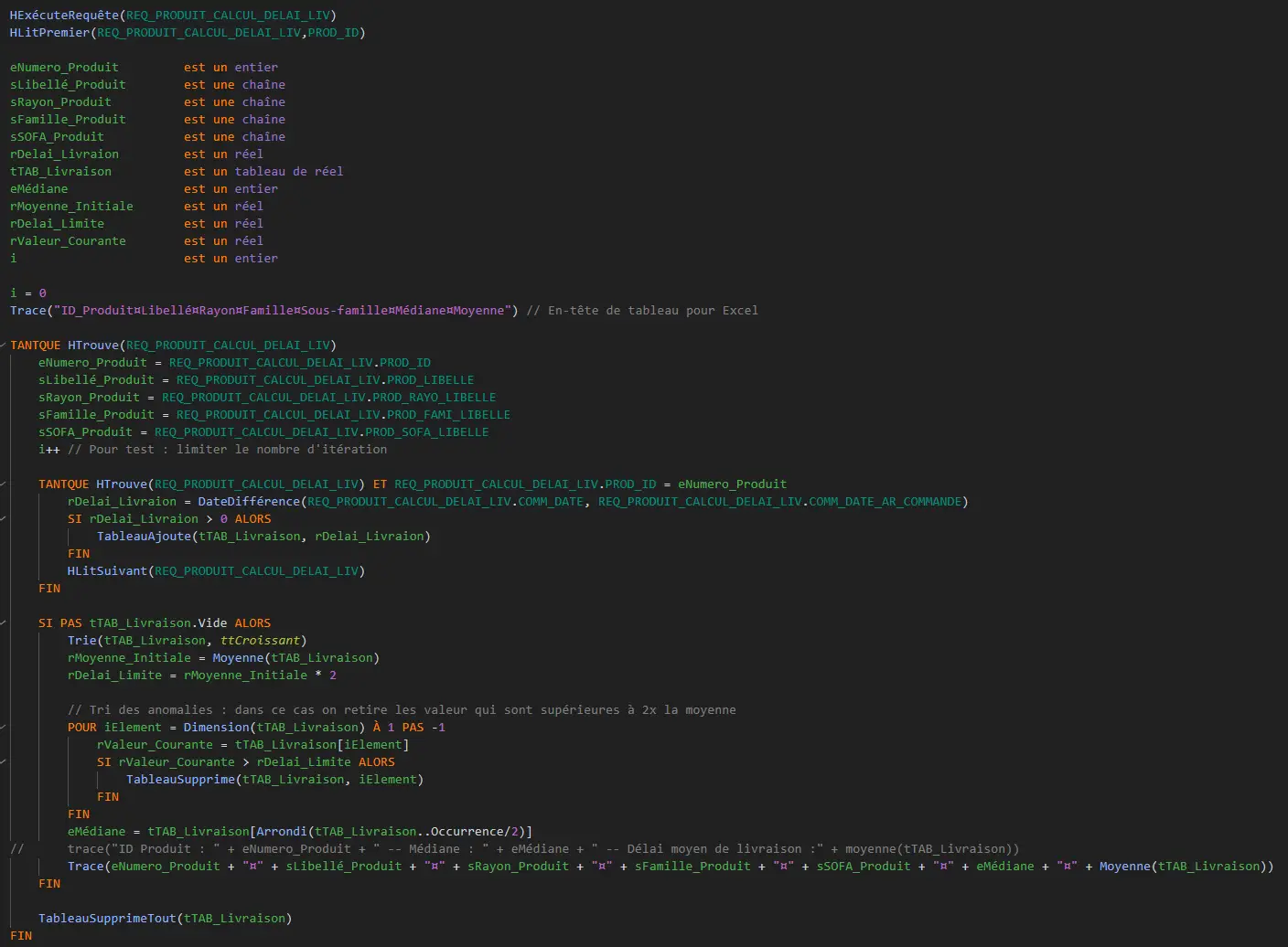 Image de la mission Analyser les délais de livraison par article